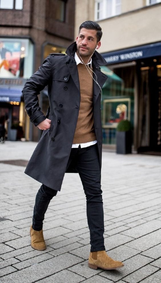 business casual look with trench coat look business casual look with trench coat look