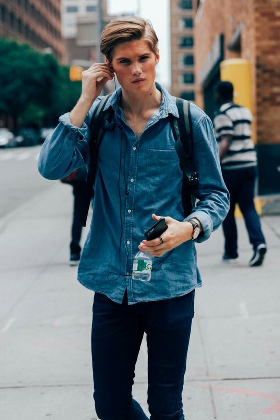 simple outfit - denim shirt simple outfit - denim shirt