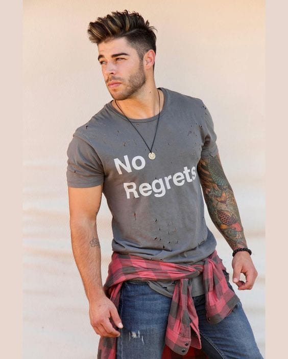 no regret t shirt for men no regret t shirt for men