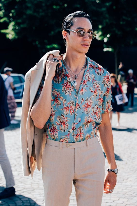 printed shirt with suit printed shirt with suit