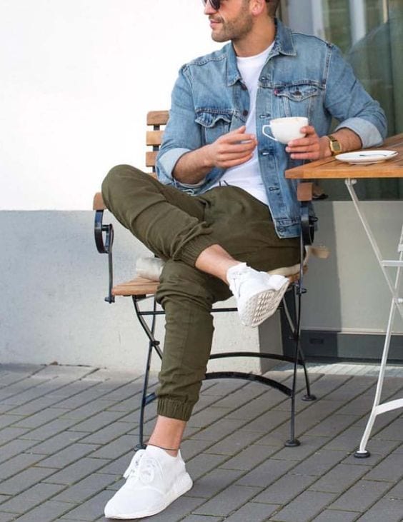 white sneaker casual look white sneaker casual look