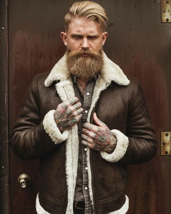 high volume side part with beard high volume side part with beard