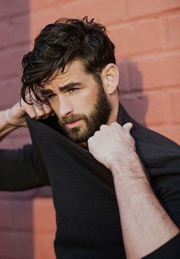 side part with beard side part with beard
