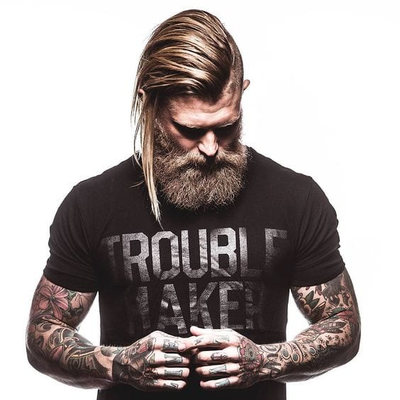 undercut side part with beard undercut side part with beard