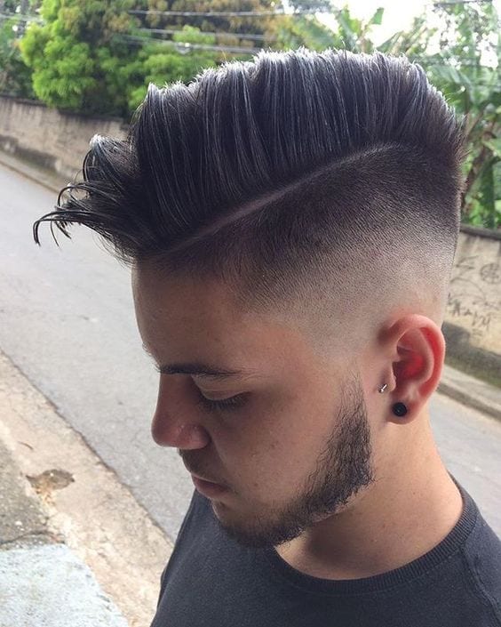 Faded side part pompadour Faded side part pompadour