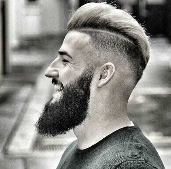 disconnected pompadour with beard disconnected pompadour with beard