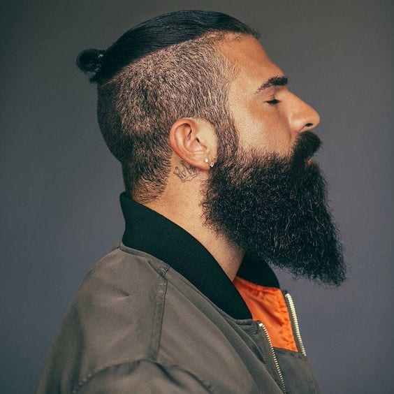undercut top knot with beard undercut top knot with beard