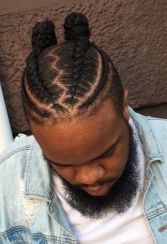 Braids-for-Men-with-Two-Buns Braids-for-Men-with-Two-Buns
