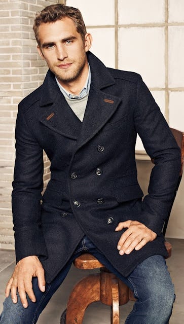 Tailored Pea Coat with denim Tailored Pea Coat with denim