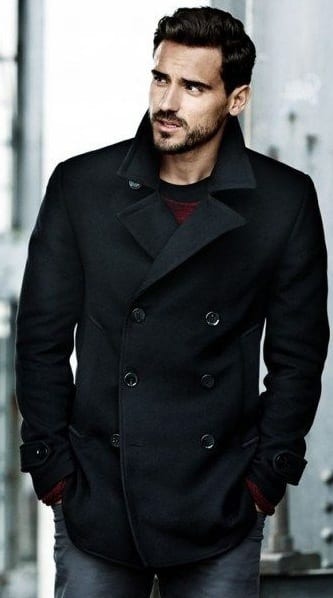 black pea coat black pea coat