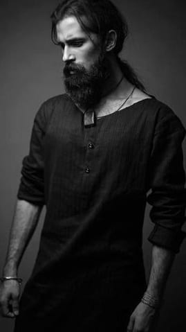 laid back ponytail with beard laid back ponytail with beard