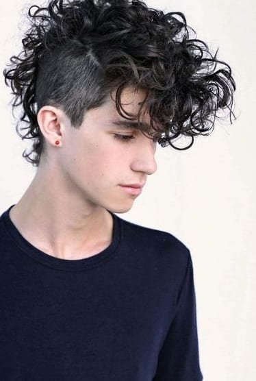 long curly side part long curly side part