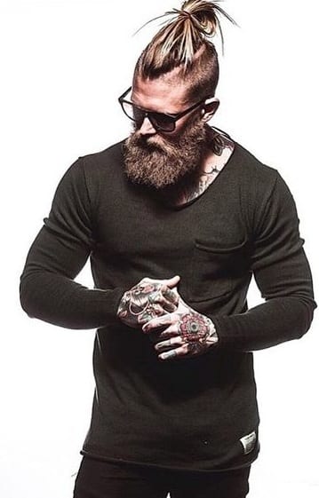 undercut man bun with beard undercut man bun with beard