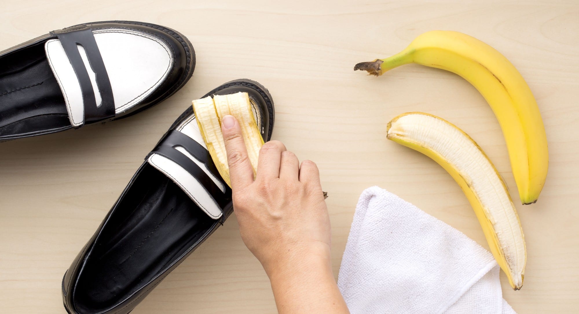 Shoe Cleaning Hacks - banana peel Shoe Cleaning Hacks - banana peel