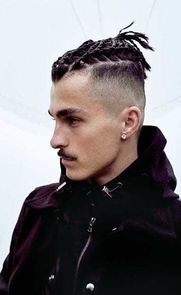 braided top knot undercut clean shave braided top knot undercut clean shave