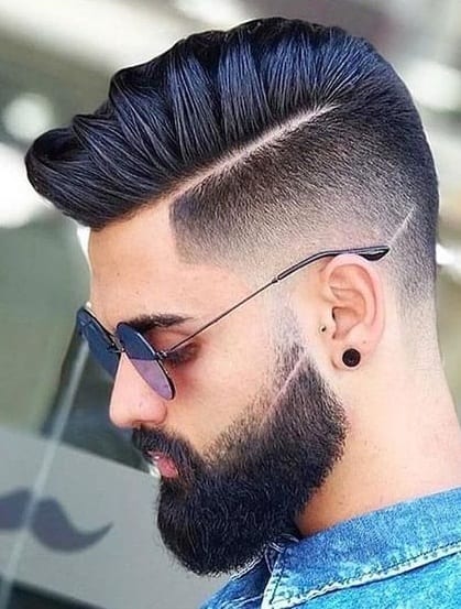 side part fade beard and mustache side part fade beard and mustache