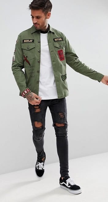 Military Jacket Patch Outfit For Men Military Jacket Patch Outfit For Men