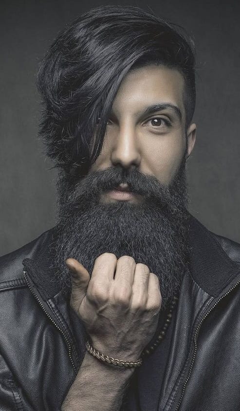 long beard with side part long beard with side part