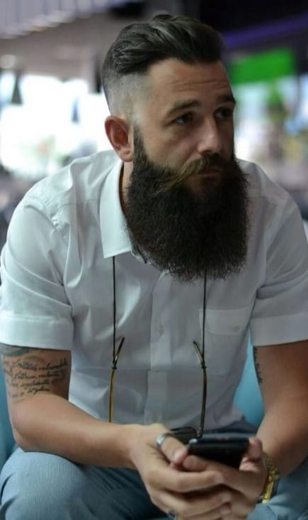 undercut fade with long beard undercut fade with long beard