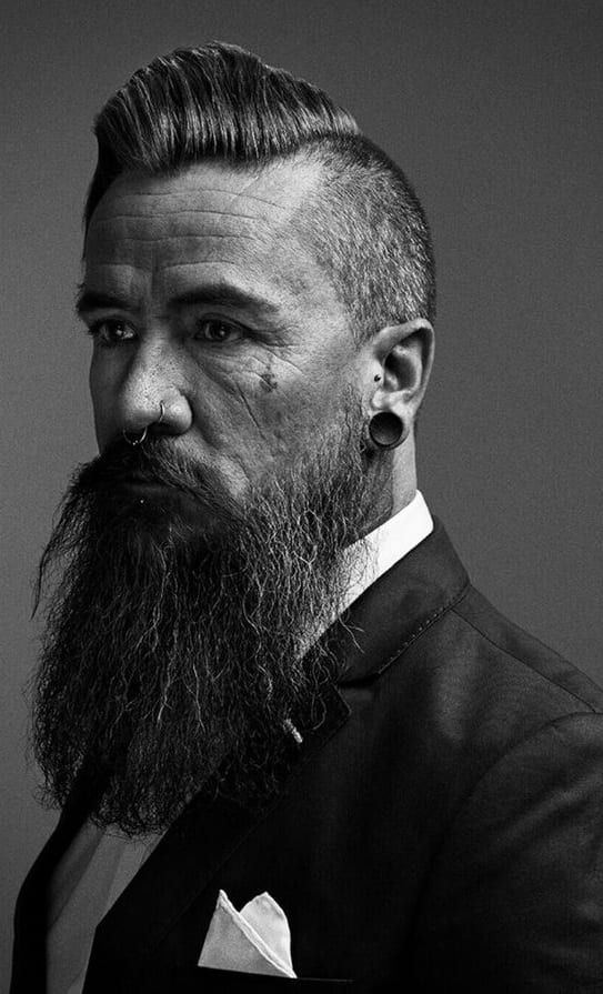 undercut pomp with long beard undercut pomp with long beard