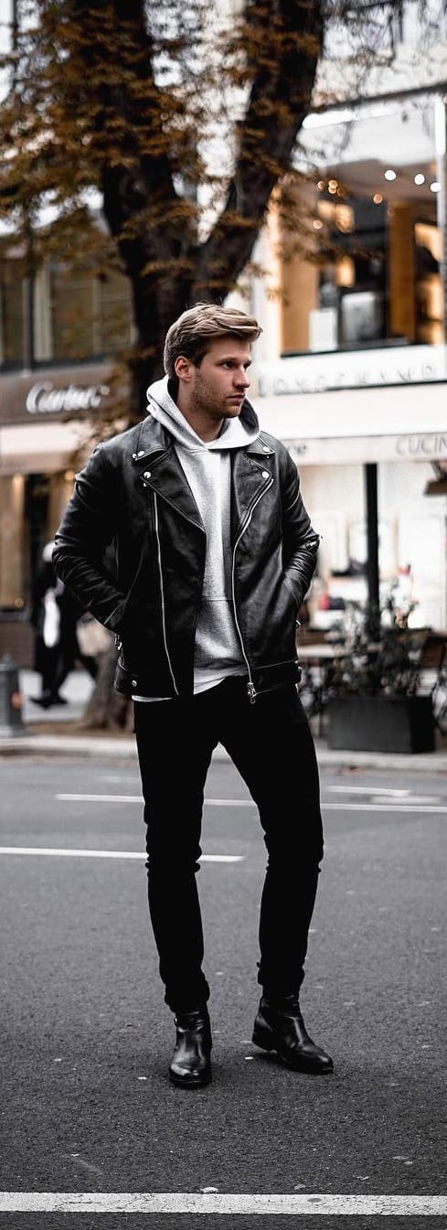 Simple Leather Jacket Outfit Ideas For Men Simple Leather Jacket Outfit Ideas For Men