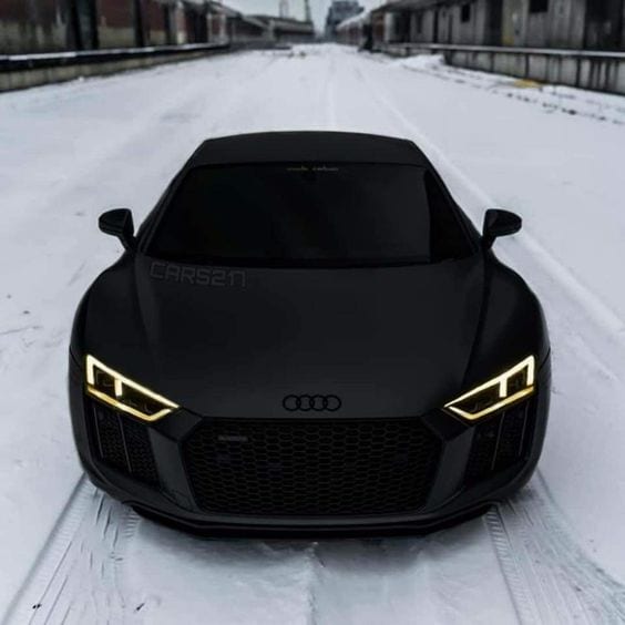 BLACK AUDI IN SNOW BLACK AUDI IN SNOW
