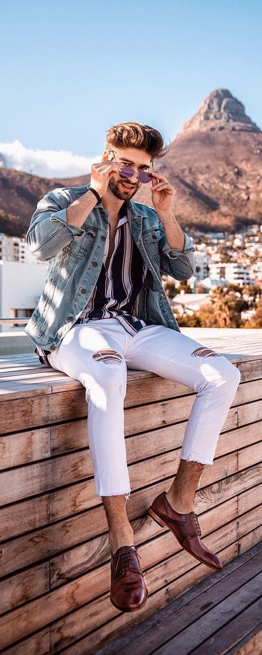 Cool White Jeans Outfit Ideas For Men Cool White Jeans Outfit Ideas For Men