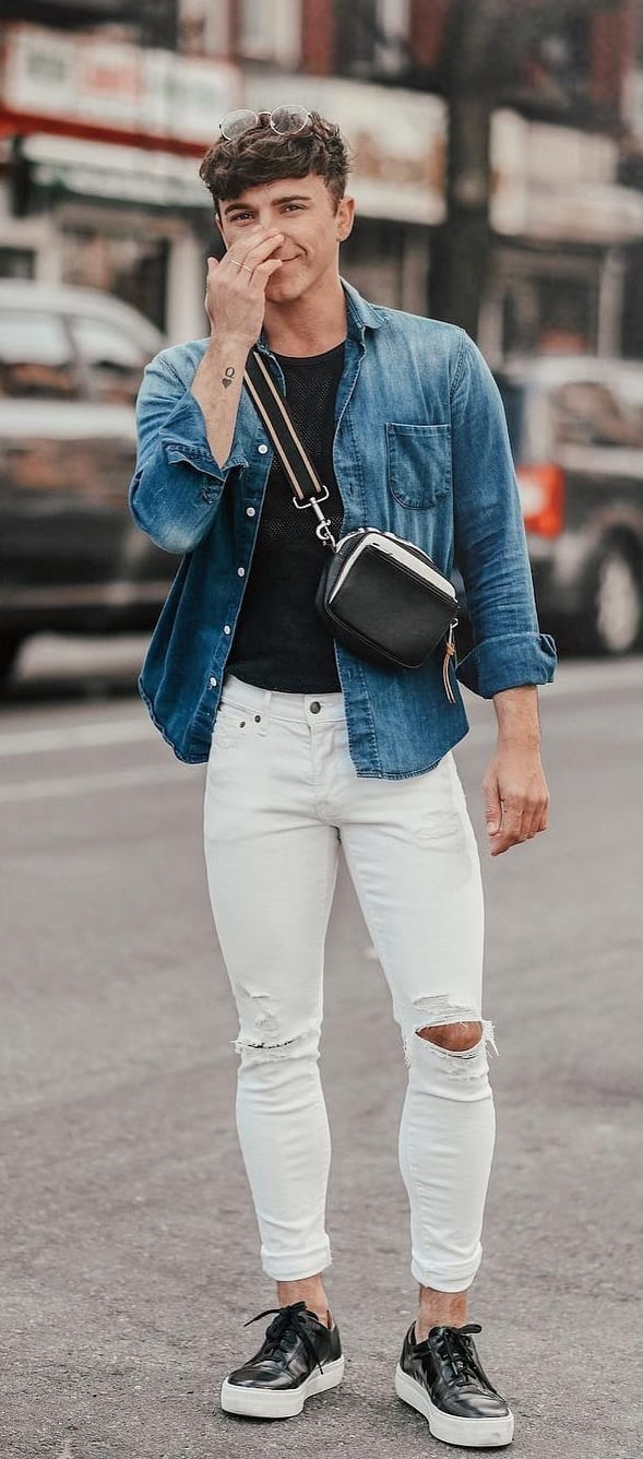 Trendy White Jeans Outfit Ideas For Guys Trendy White Jeans Outfit Ideas For Guys