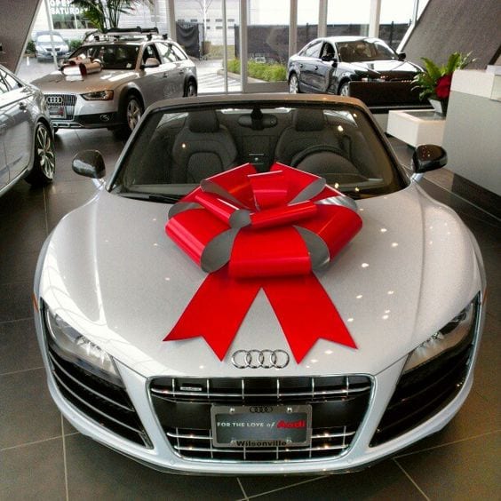 Audi R8 with a bow Audi R8 with a bow