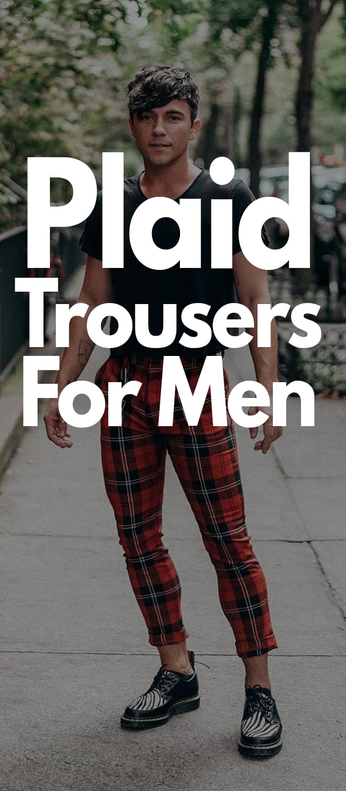 Black and red plaid pant idea for men to try Black and red plaid pant idea for men to try