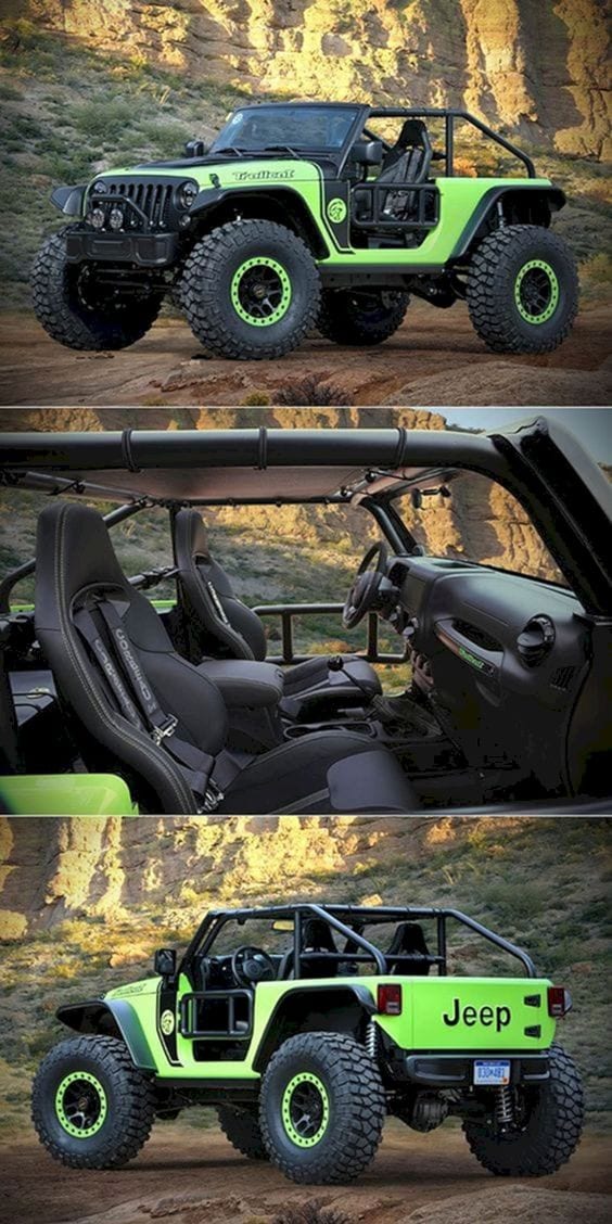 JEEP GREEN CUSTOMIZED CAR JEEP GREEN CUSTOMIZED CAR