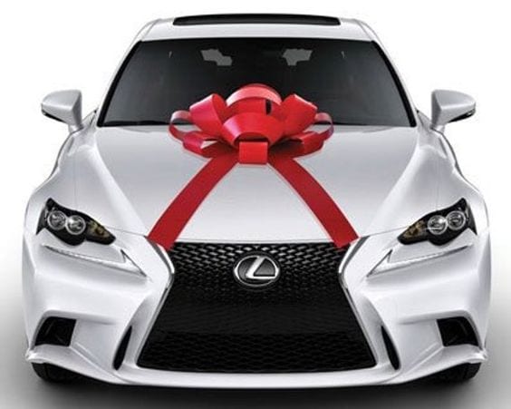 Lexus car with a bow Lexus car with a bow