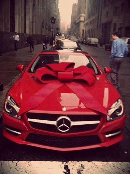 Mercedes with red bow Mercedes with red bow