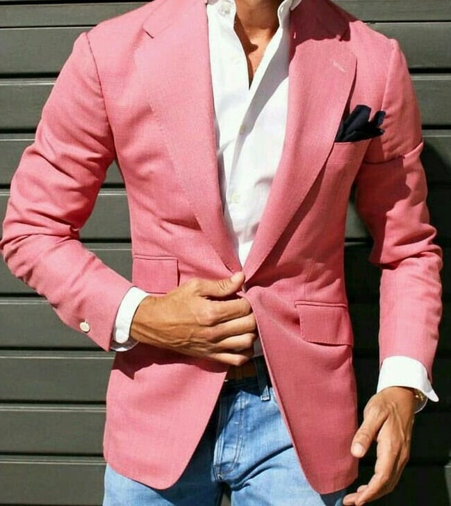 pink jacket white shirt blue denim pink jacket white shirt blue denim
