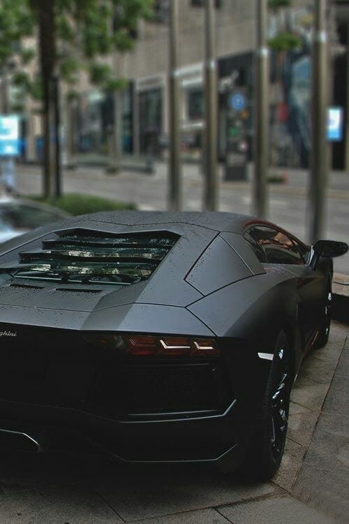 LAMBORGHINI BLACK MATTE BACK VIEW LAMBORGHINI BLACK MATTE BACK VIEW