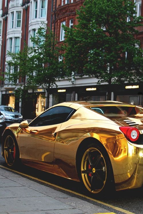 LAMBORGHINI GOLDEN CHROME CAR LAMBORGHINI GOLDEN CHROME CAR