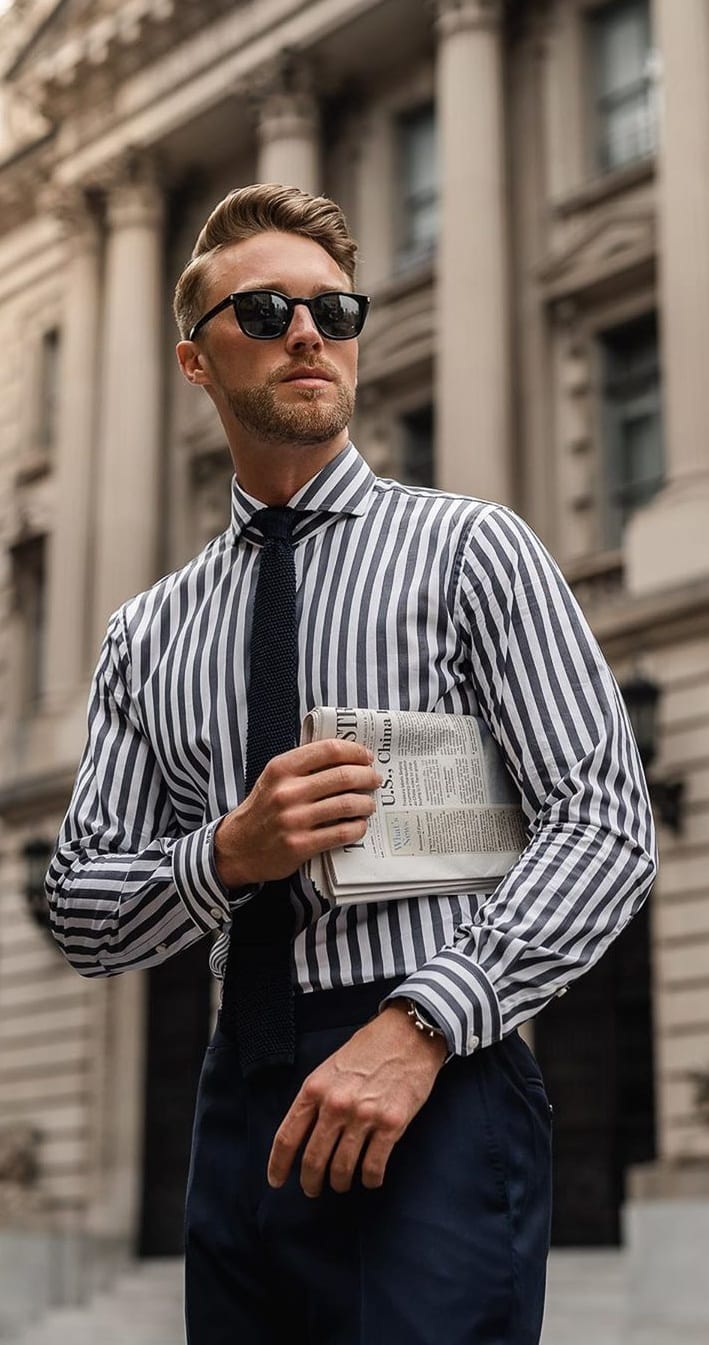 Striped Dress Shirt, Trousers and Tie ideas for men Striped Dress Shirt, Trousers and Tie ideas for men