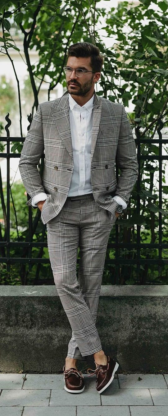 Modern Suit Style -Grey Plaid Suit Modern Suit Style -Grey Plaid Suit