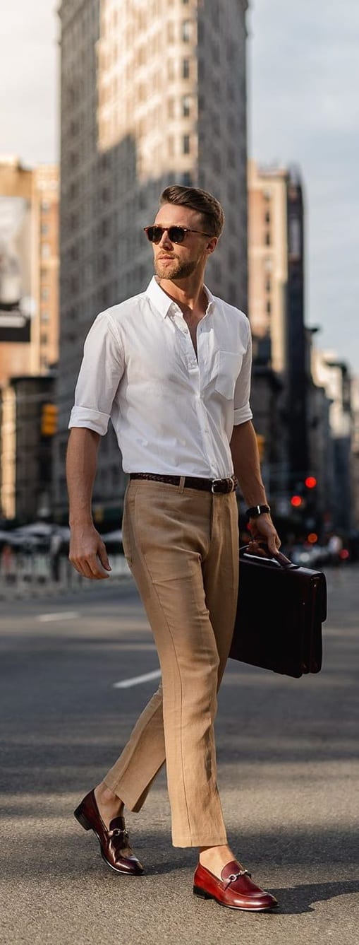 Classic White Shirt and Khaki Pant Office Wear for Mens Classic White Shirt and Khaki Pant Office Wear for Mens