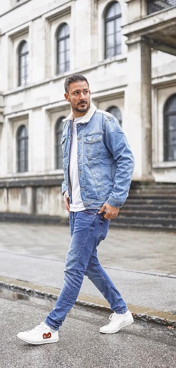 Misfit Denim Jacket and Denim Jeans Outfit for men Misfit Denim Jacket and Denim Jeans Outfit for men
