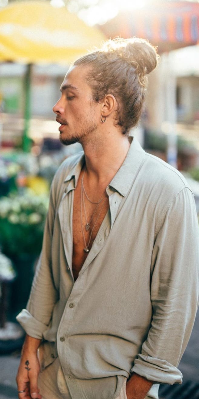 Full Man Bun Style for Long Hair Full Man Bun Style for Long Hair