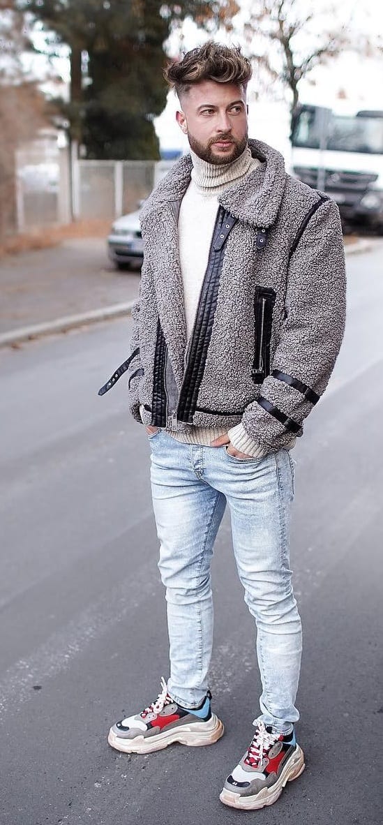 Grey Sweater Jacket and turtleneck fall outfit Grey Sweater Jacket and turtleneck fall outfit