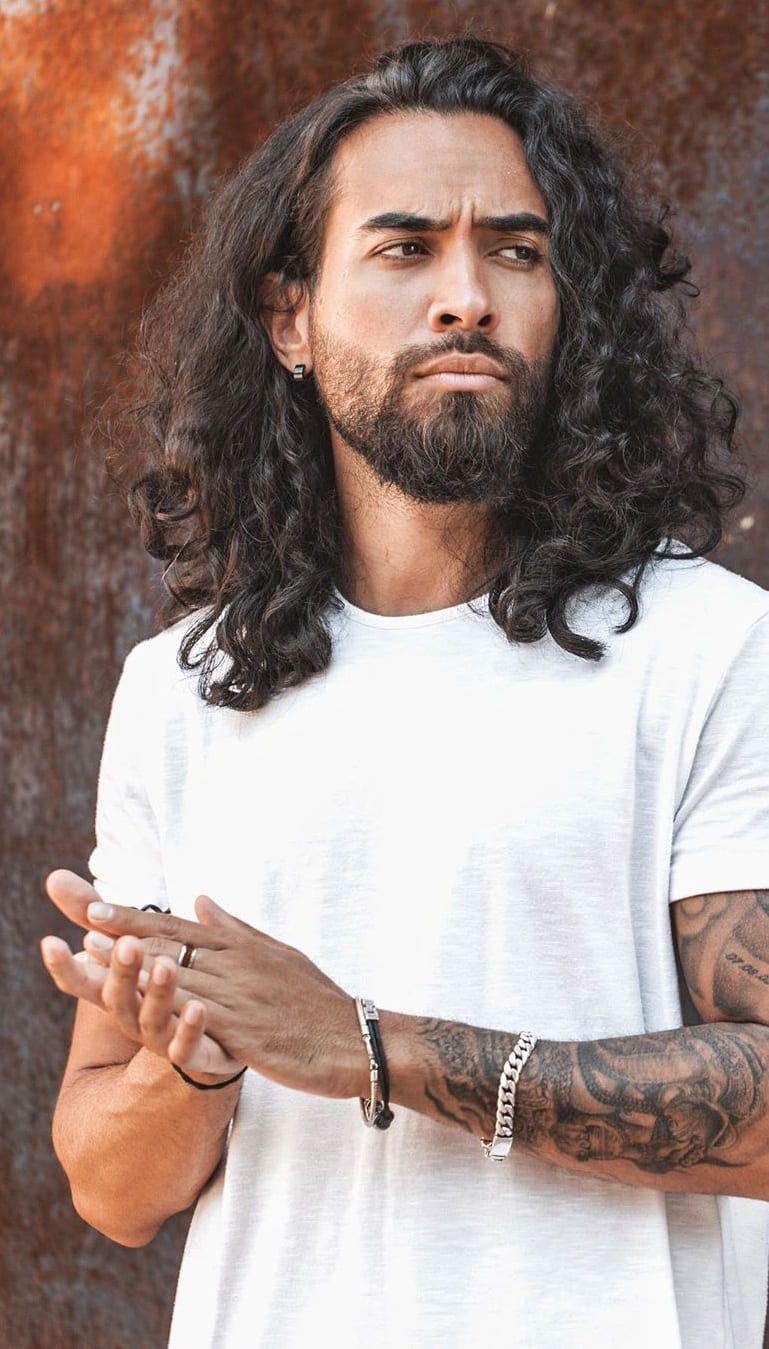 Mens Long Curly Hairstyle Mens Long Curly Hairstyle