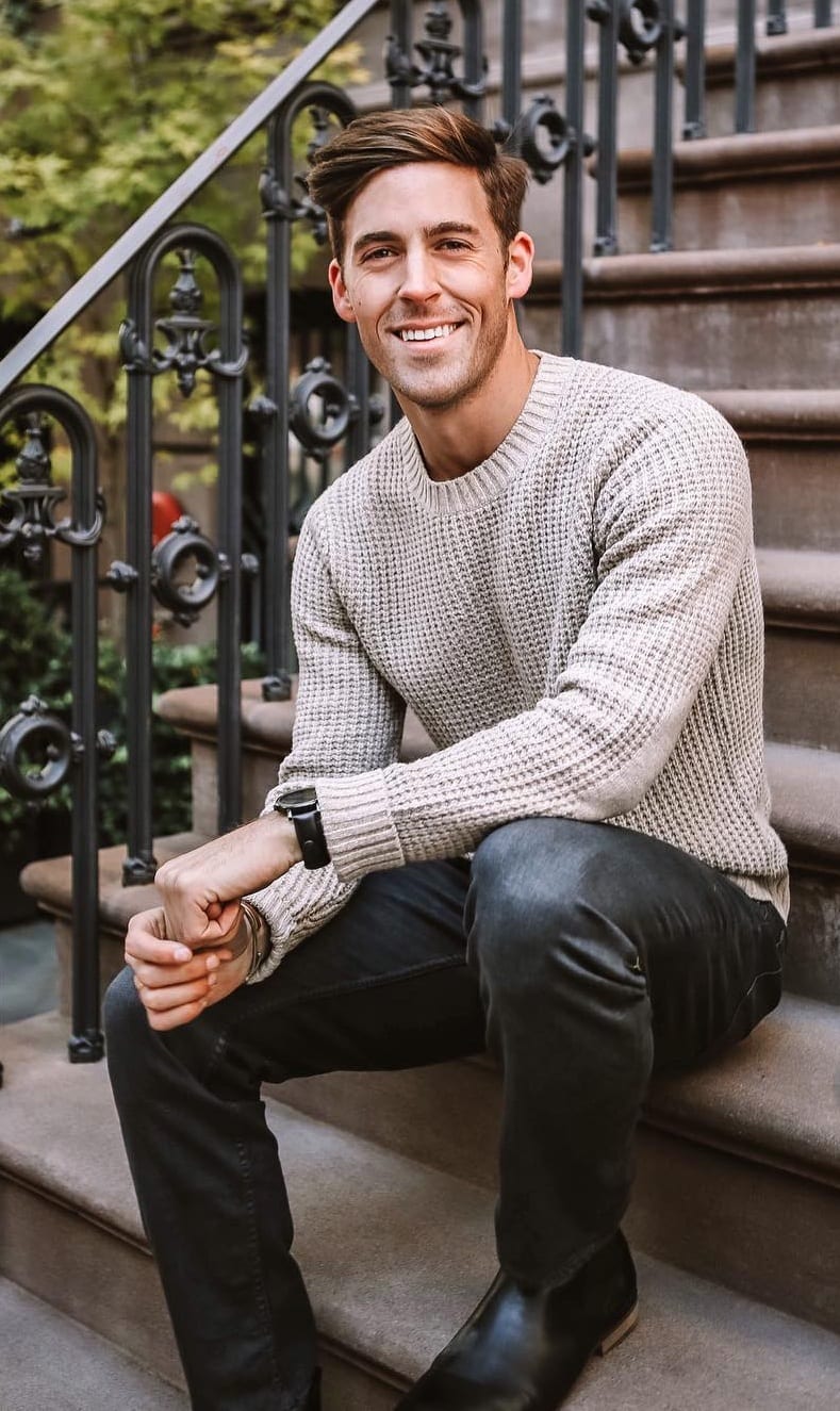 Mens Autumn Fashion- Sweater and Pants Mens Autumn Fashion- Sweater and Pants