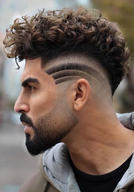 Curly Hair Fade Hair Design Cut for Men Curly Hair Fade Hair Design Cut for Men