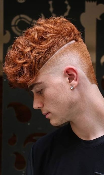 Curly Hair Fade Hairstyle for Men's New Year Eve