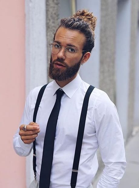 Curly Hair Full Man Bun Look for Men to try this New Year Curly Hair Full Man Bun Look for Men to try this New Year