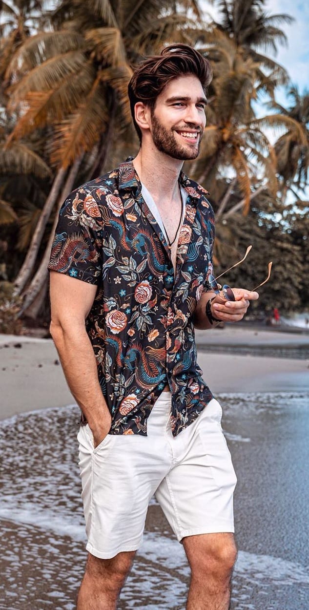 Floral Shirt and Shorts - Beach Outfit Floral Shirt and Shorts - Beach Outfit
