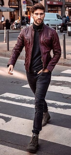 Mens Stylish Leather Jacket for Winter Season Mens Stylish Leather Jacket for Winter Season