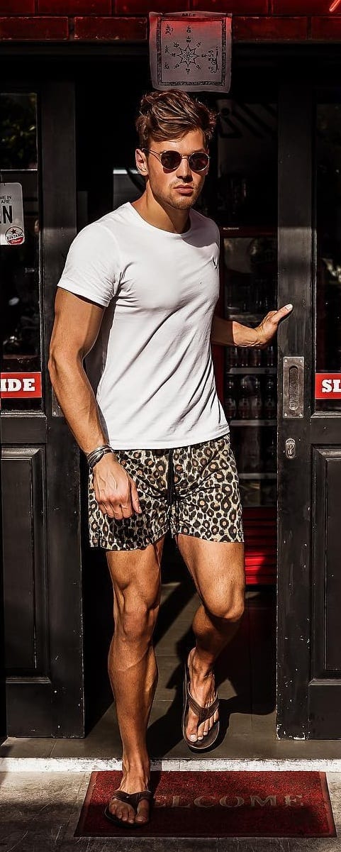 Cheetah-Print-Shorts-and-White-t-shirt Cheetah-Print-Shorts-and-White-t-shirt